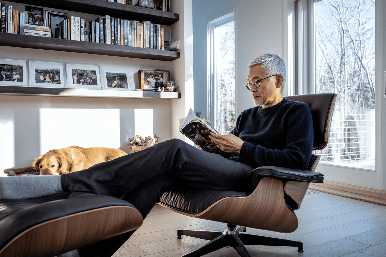 Man reading his life story memoir